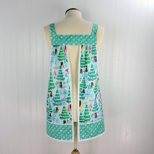 XS - 5X Gnome Wonderland Pinafore with no ties (straps go straight over the shoulders) relaxed fit smock with pockets, handmade to order