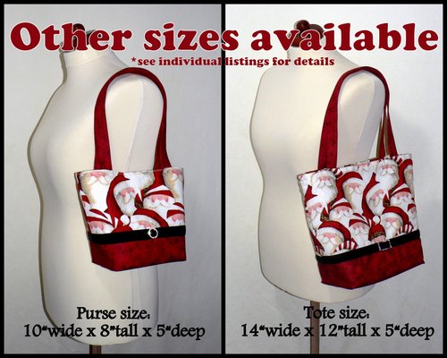 Santa Claus Tote with velvet belt and rhinestone buckle, Holiday Leopard Santa Shoulder Bag, handmade after order