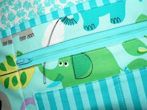 Elephants Multi-Pocket Apron great for waitress, vendor, photographer, cute teacher apron with money pocket, 2 sizes