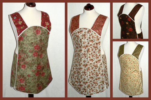 Customized 50s Smock Apron (choose your fabrics) relaxed fit smock w/ pocket options, H-back style (no neck ties) XS - 4X