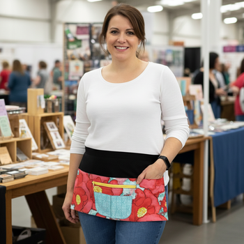 Worn Poppies Multi-Pocket Apron with money pocket for vendors; teachers; servers; delightful ready to ship teacher gift