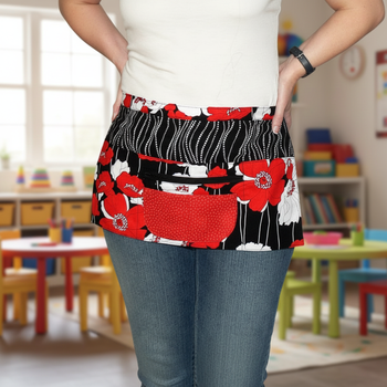 Poppy Lane 6 Pocket Teacher- Server- Vendor- Florist- Utility APRON- for gardening, crafting, or classroom, 2 sizes
