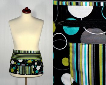 Hoopla Lagoon multipocket apron, waist apron with secure money pocket for vendors, teachers, artists, farmers markets