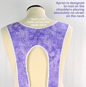 Retro 50s Smock (Daisies on Purple Pin-dots) hostess apron, H-back style doesn't touch the neck, handmade after order XS to 5X Plus Size