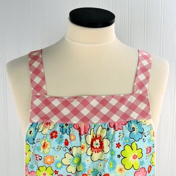 Happy Flappers Pinafore with no ties (straps go straight over shoulders) relaxed fit smock with pockets, floral/owls, XS - 5X made-to-order