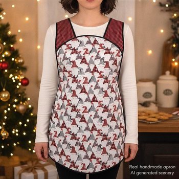 Gnome for the Holidays Retro 50s Christmas Smock, relaxed fit H-back apron, 1st sample available (fits L/XL) SHIPS FAST