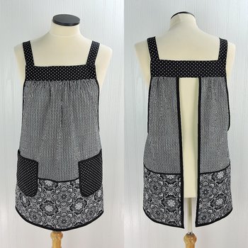 Fancy Medallion 2 Scrapbuster Pinafore with no ties (straps go straight over the shoulder), relaxed fit smock with pocket, L/XL/2X ships now